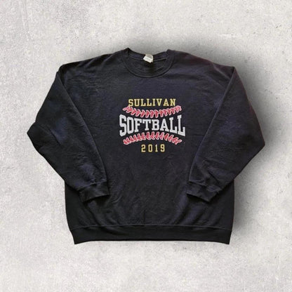 GILDAN Black Softball Sweatshirt - XXL