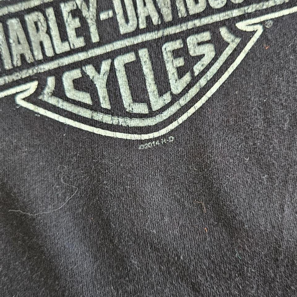 Harley Davidson 2014 Black Graphic Tee - Large חולצה שחורה של הארלי דיווידסון מידה L לגב