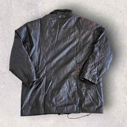Eddie Bouer black leather jacket large vintage streetwea