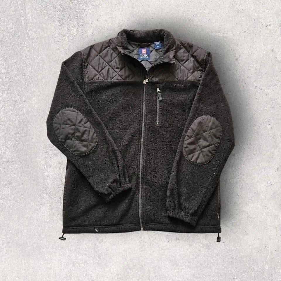 Chaps black fleece jacket large, men’s L