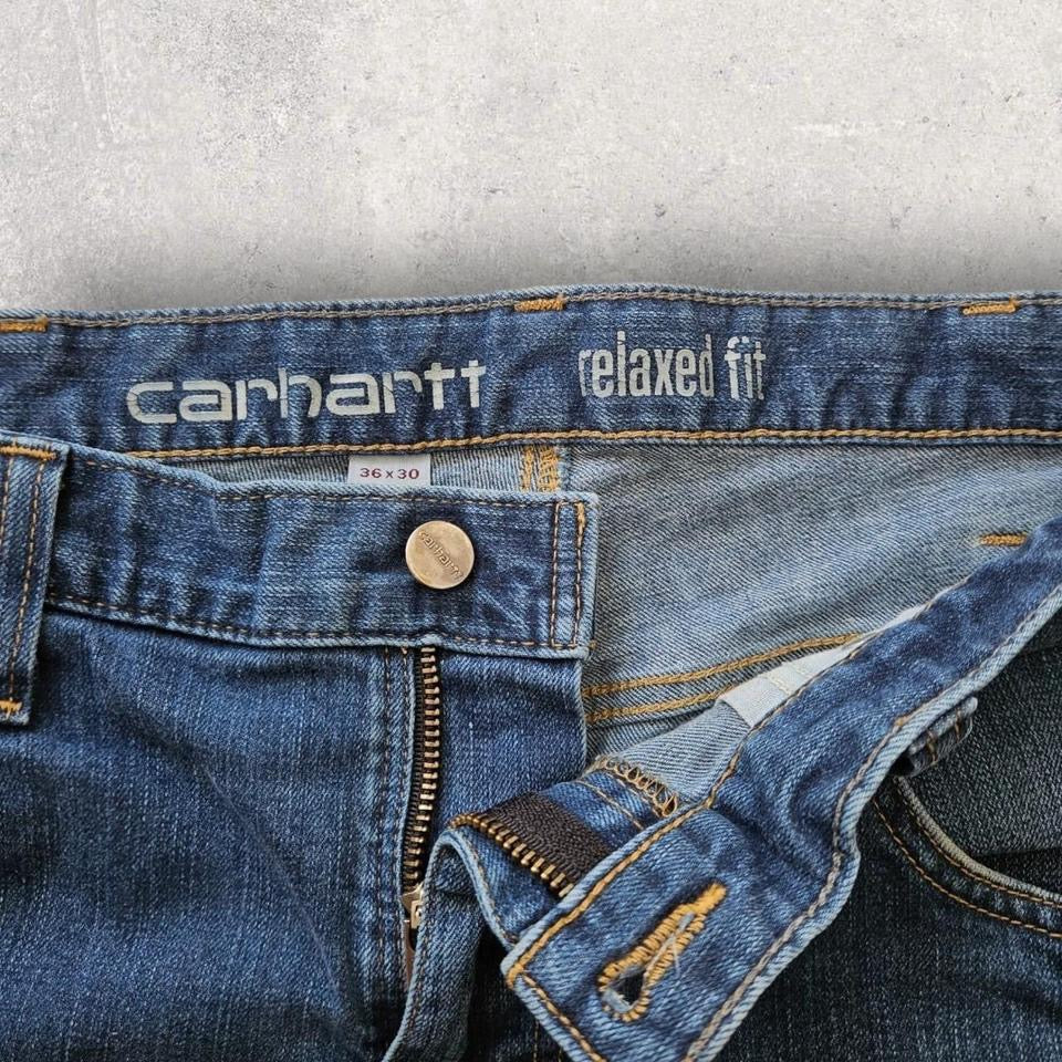 Carhartt Navy Jeans - 36x30, Waist 92cm, Length 103cm, relaxed fit, 8.5/10 Condition.