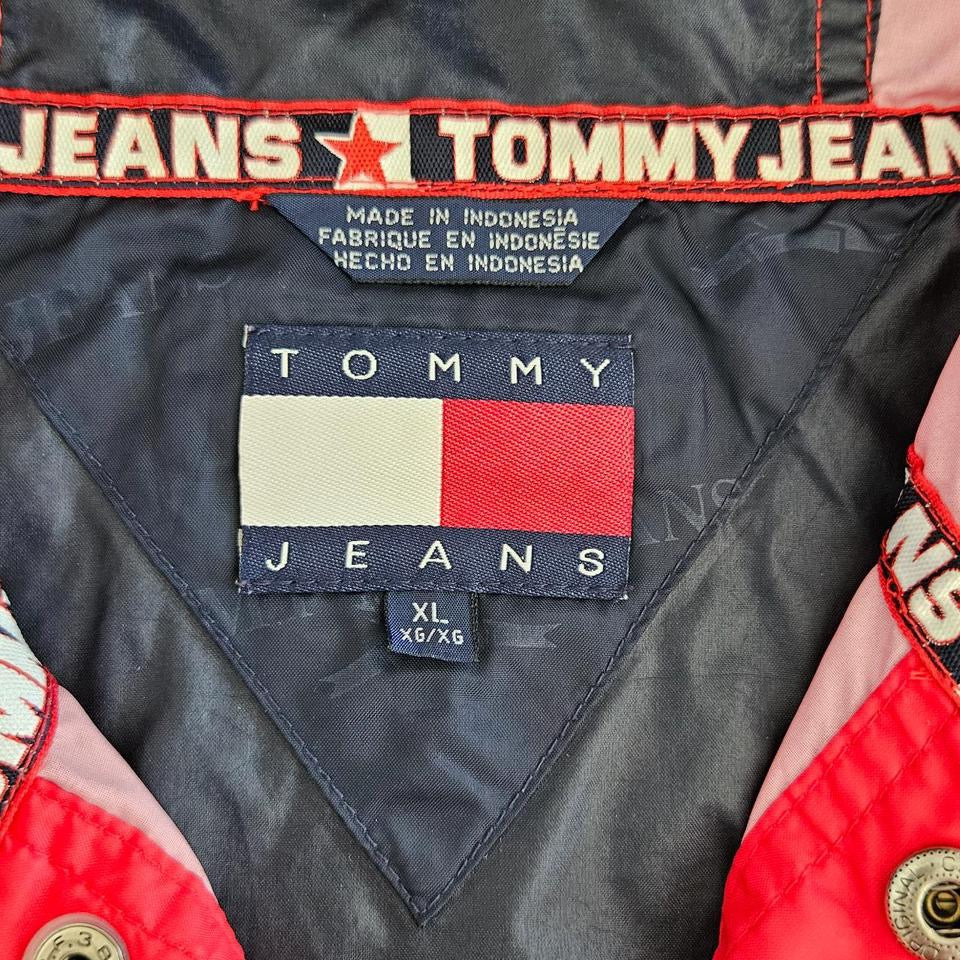 Tommy Hilfiger thin nylon jacket size L with stains and back hole
