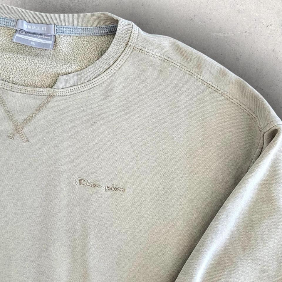 Champion Cream Long Sleeve Tee - Large חולצת שרוול ארוך קרם של Champion, מידה L
