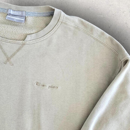 Champion Cream Long Sleeve Tee - Large חולצת שרוול ארוך קרם של Champion, מידה L