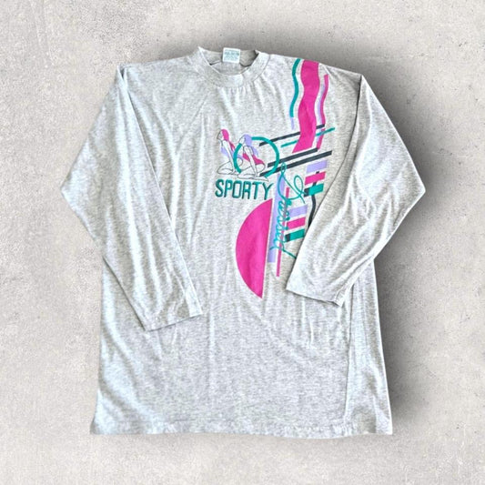 Vintage Grey Long sleeve Tee - Small חולצת וינטג' אפורה שרוול ארוך, מידה S