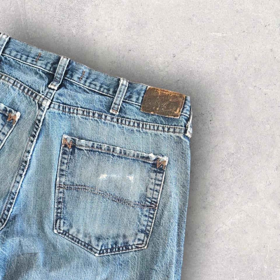 Vintage Lee Navy Shorts W34 Blue Denim