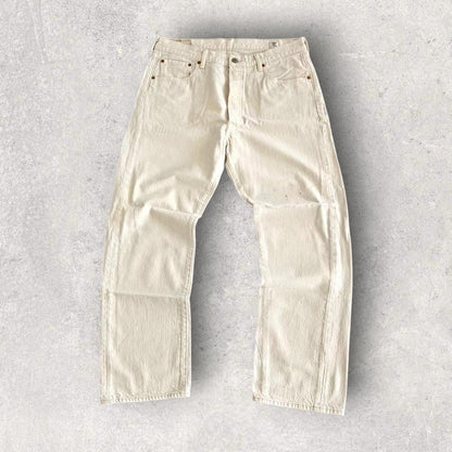 Levi’s 501 Cream Jeans – 36x32 בצבע קרם, מידה W36