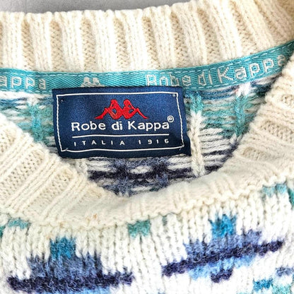Vintage Kappa Knit Sweater - XL, סוודר סרוג וינטג' של קפפה