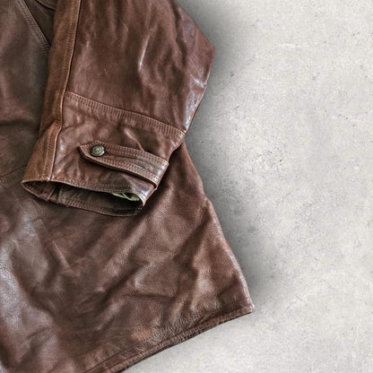 Vintage Redskins brown leather jacket xlarge with light vintage fade