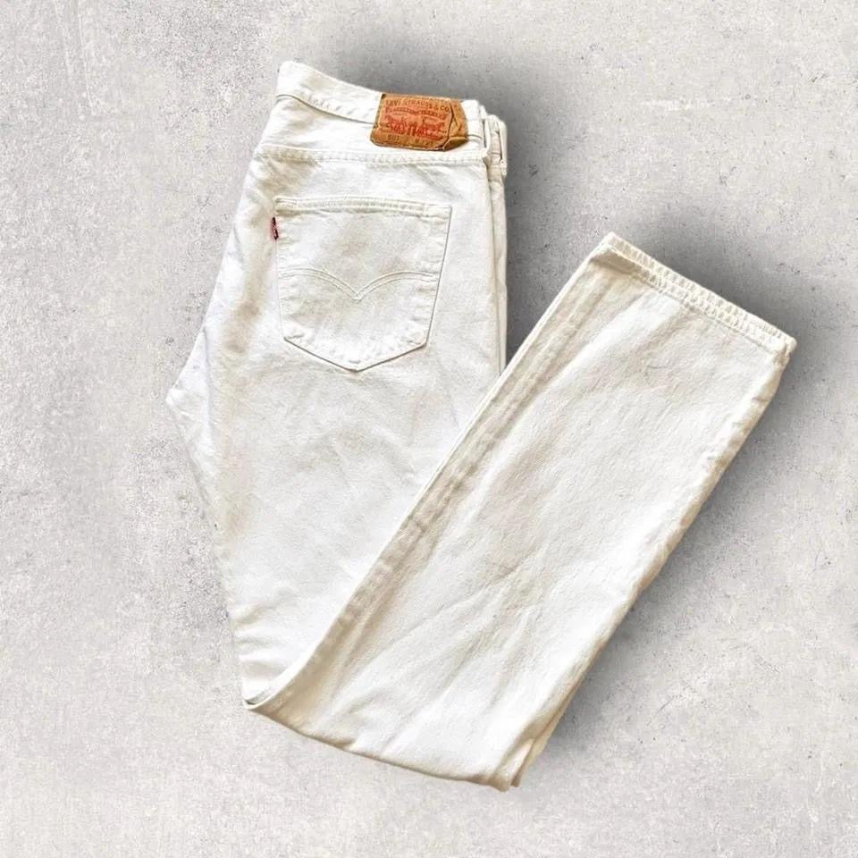 Levi’s 501 white jeans ג'ינס לבן מידה W88 L110