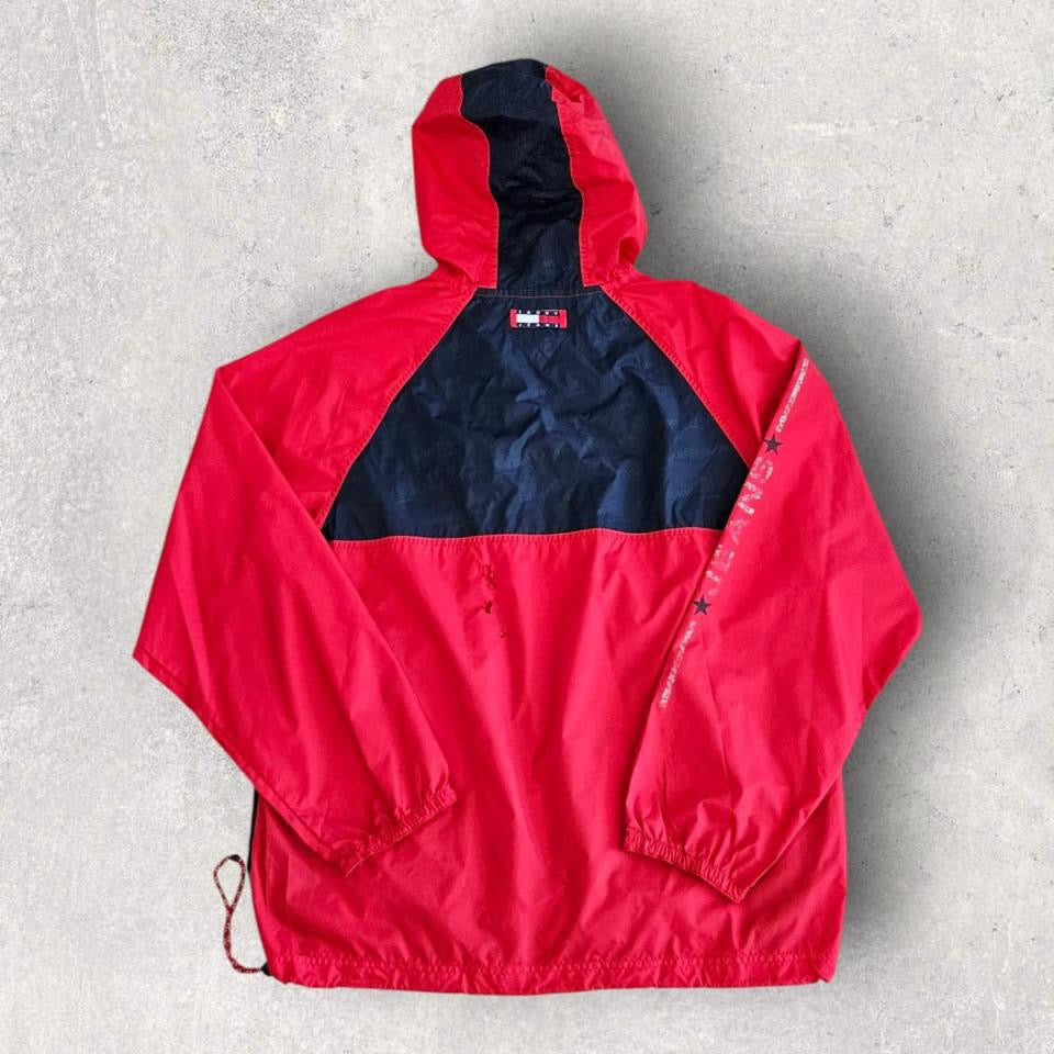 Tommy Hilfiger thin nylon jacket size L with stains and back hole