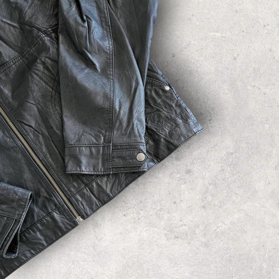 Puma black leather jacket XLarge vintage streetwear