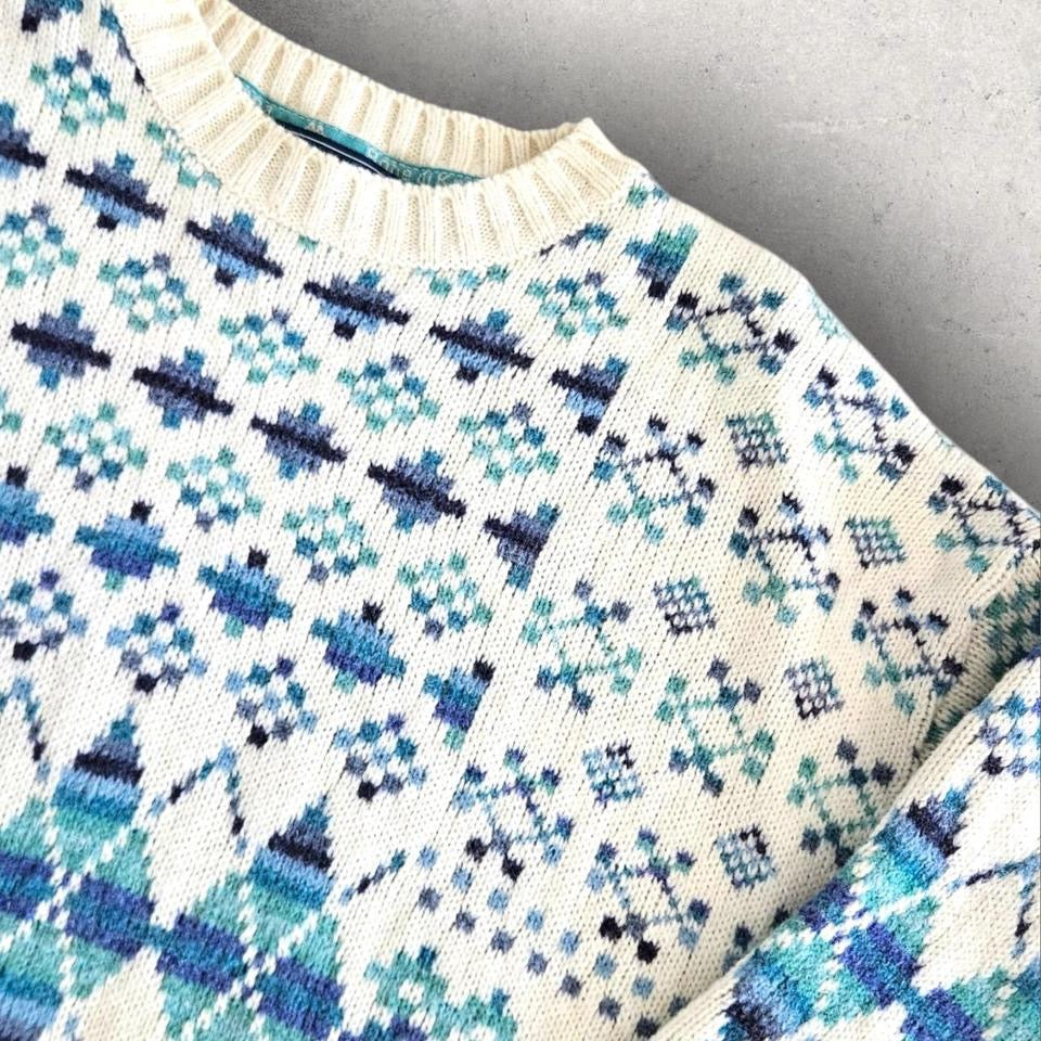 Vintage Kappa Knit Sweater - XL, סוודר סרוג וינטג' של קפפה