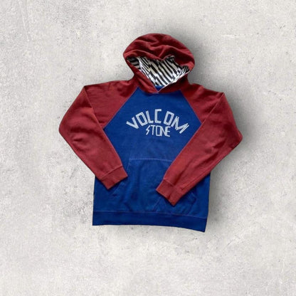 Volcom Stone Hoodie X-Small, embroidered front logo, minor sleeve holes