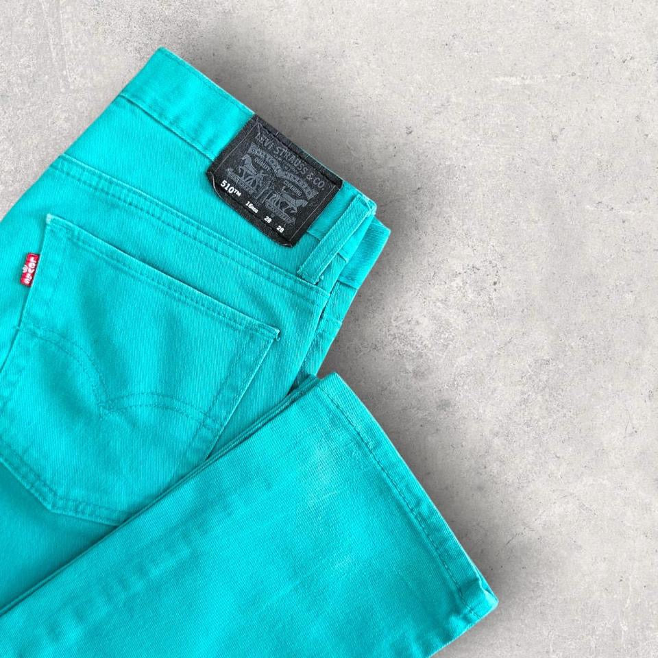 Levi’s 510 Green Jeans - Skinny - 28x28 ג'ינס ירוק בגזרה צמודה