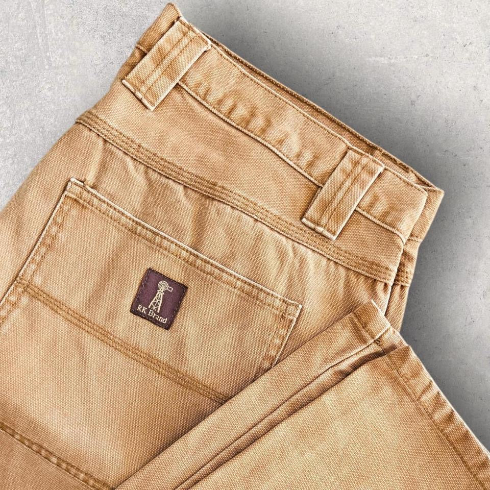 RK brand brown carpenters jeans vintage workwear streetwear 36x32          
