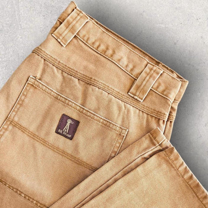 RK brand brown carpenters jeans vintage workwear streetwear 36x32          