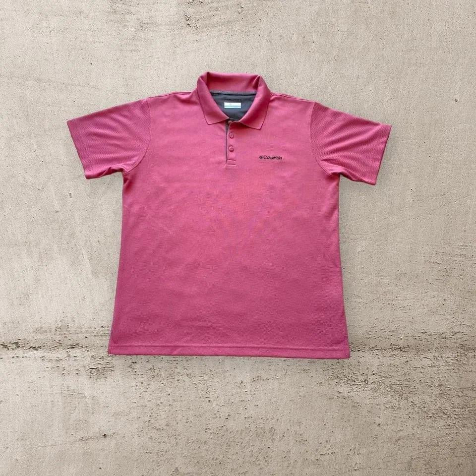 Pink Columbia polo - L חולצת פולו ורודה, מידה L