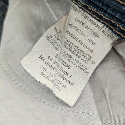 Vintage Lee navy short jeans, custom cuts, small stain, 88cm waist