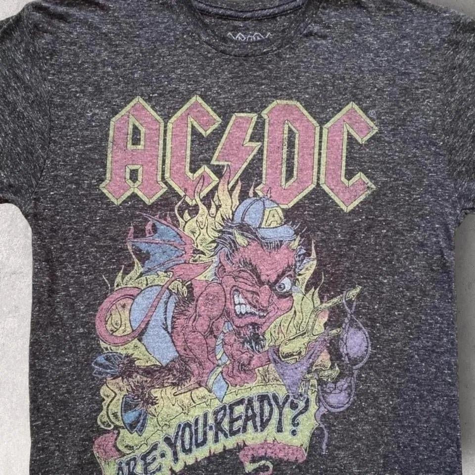 Ac/dc devil print T-shirt - M official vintage rock band shirt