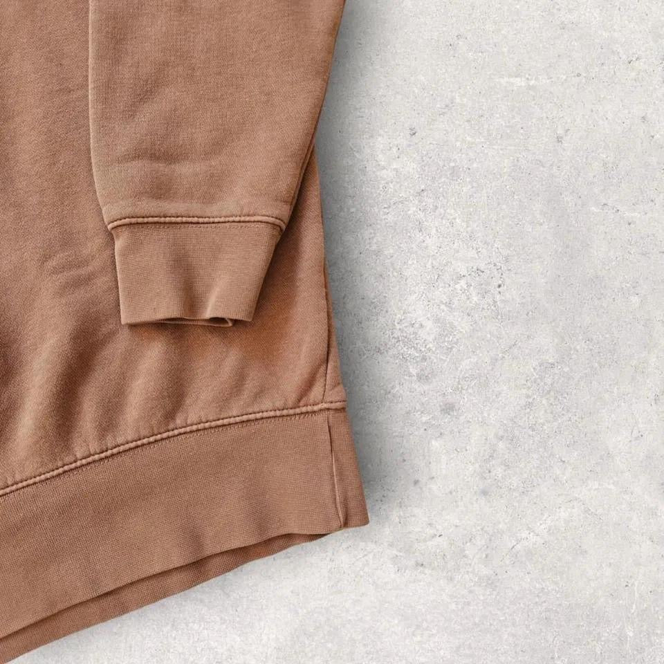 Y2K Nike Brown Hoodie L, light brown with embroidered swoosh logo