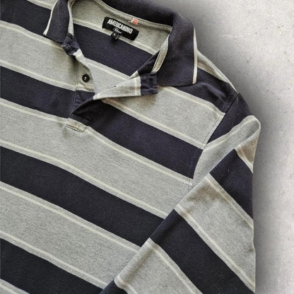 Americanino stripes polo - Small, מידת S/M, כתם אקונומיקה בשרוול, 8.5/10 מצב