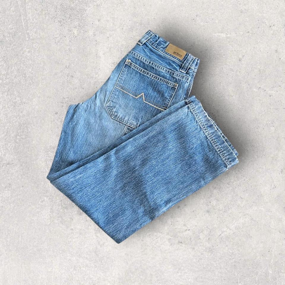 Urban pipeline carpenters jeans vintage blue workwear denim streetwear         