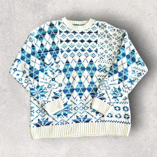 Vintage Kappa Knit Sweater - XL, סוודר סרוג וינטג' של קפפה