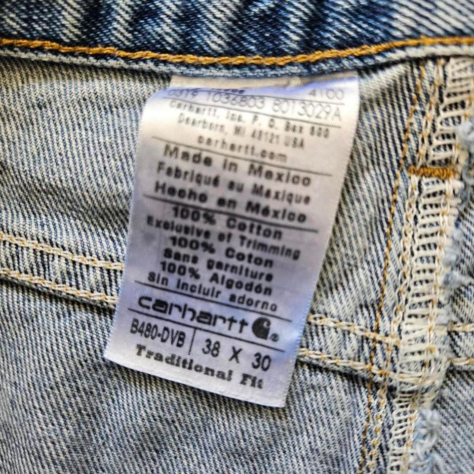 Carhartt Blue Denim Shorts, ג’ינס כחול במצב טוב עם פגמים קלים