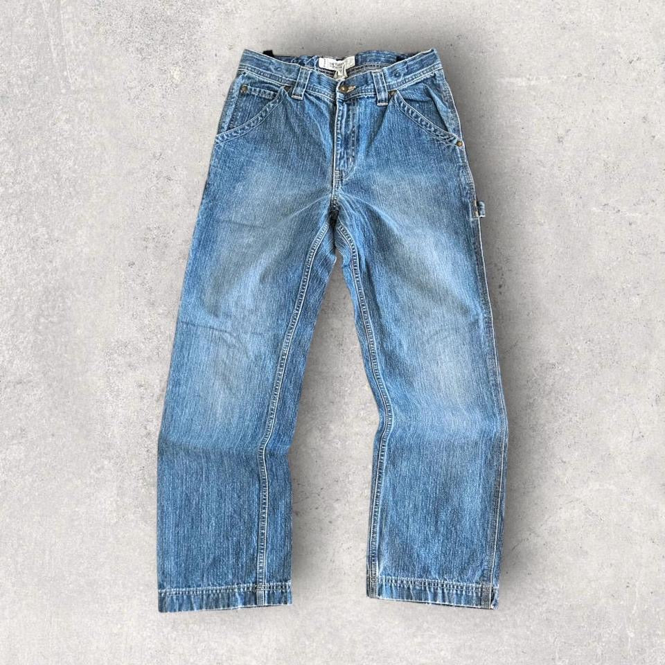 Urban pipeline carpenters jeans vintage blue workwear denim streetwear         