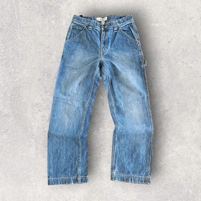 Urban pipeline carpenters jeans vintage blue workwear denim streetwear         