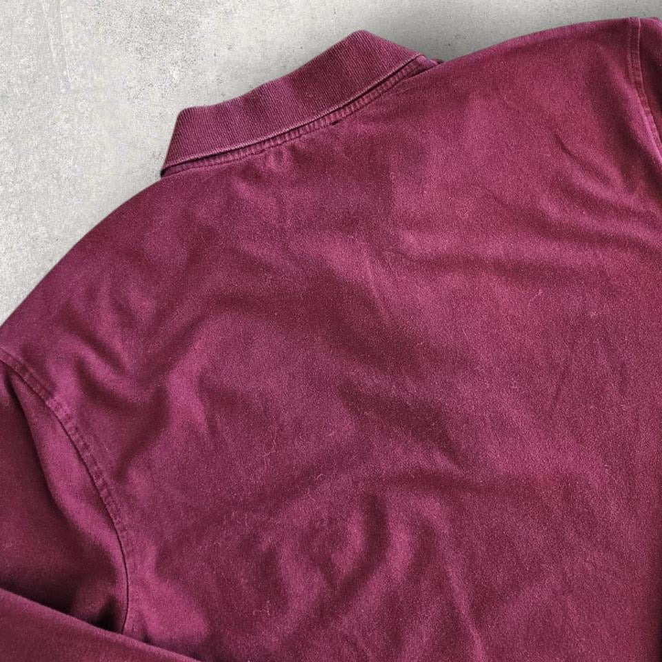 Calvin Klein Burgandy Long Sleeve Polo - XL חולצת פולו בורדו ארוכת שרוול מידה XL לגבר
