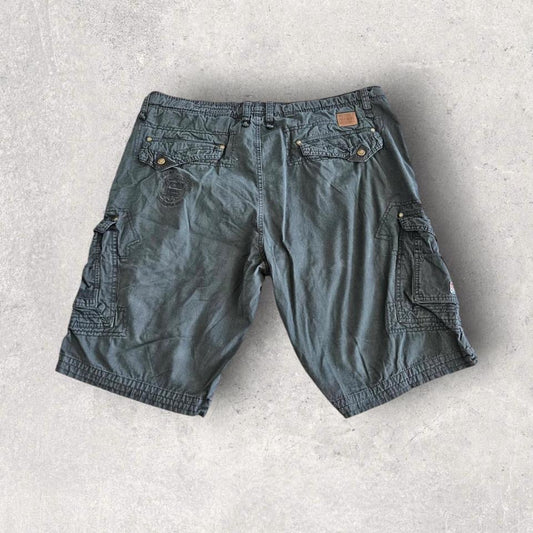 Geographical Norway green cargo shorts W40 vintage streetwear         