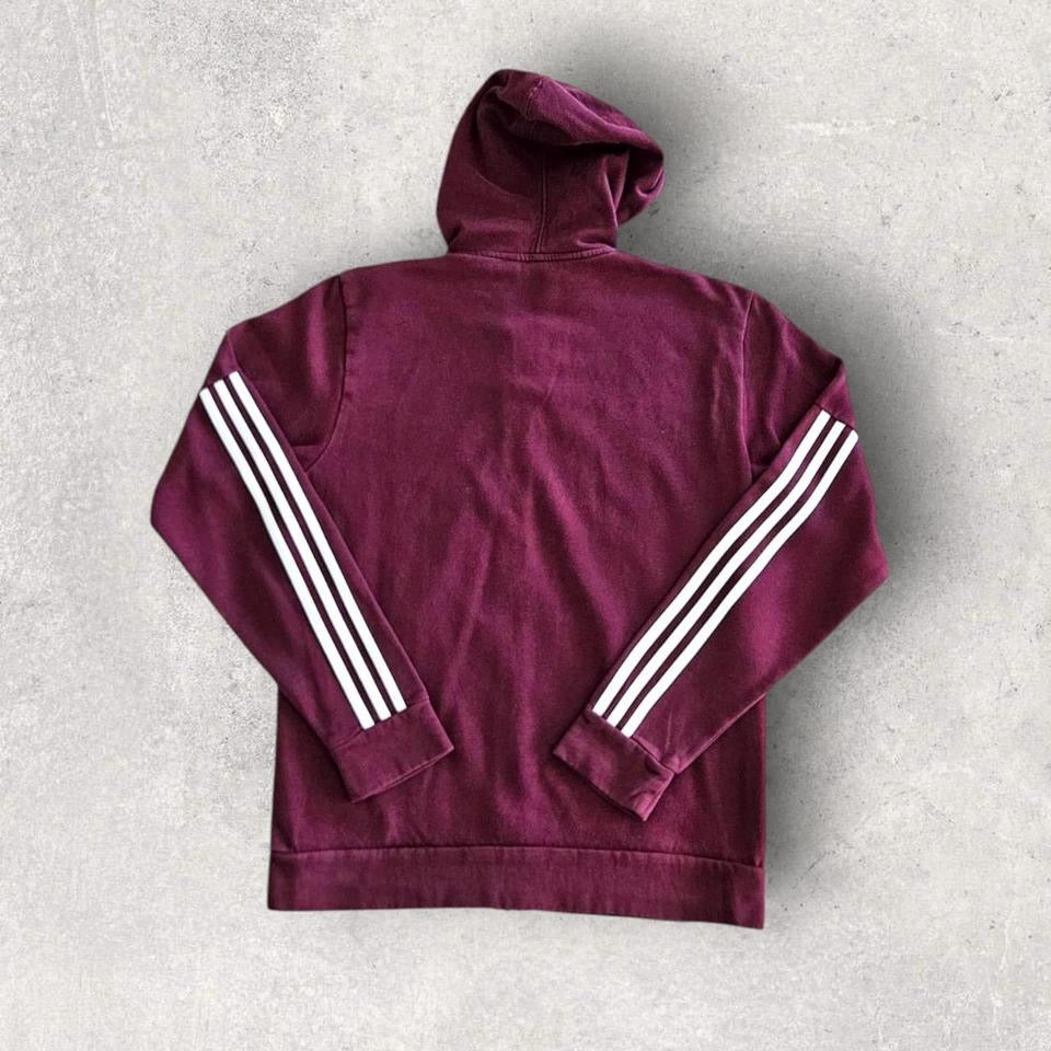 Adidas Burgandy Zipper Hoodie S,
