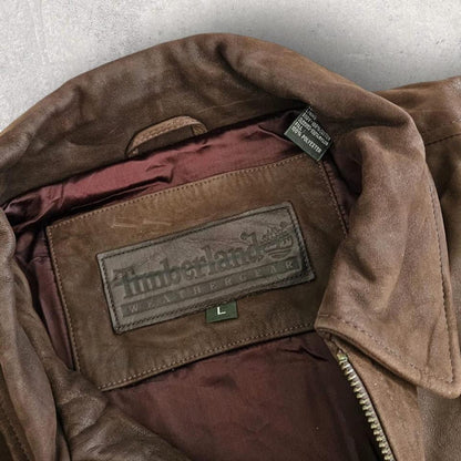 Vintage Timberland brown leather jacket XL vintage streetwear