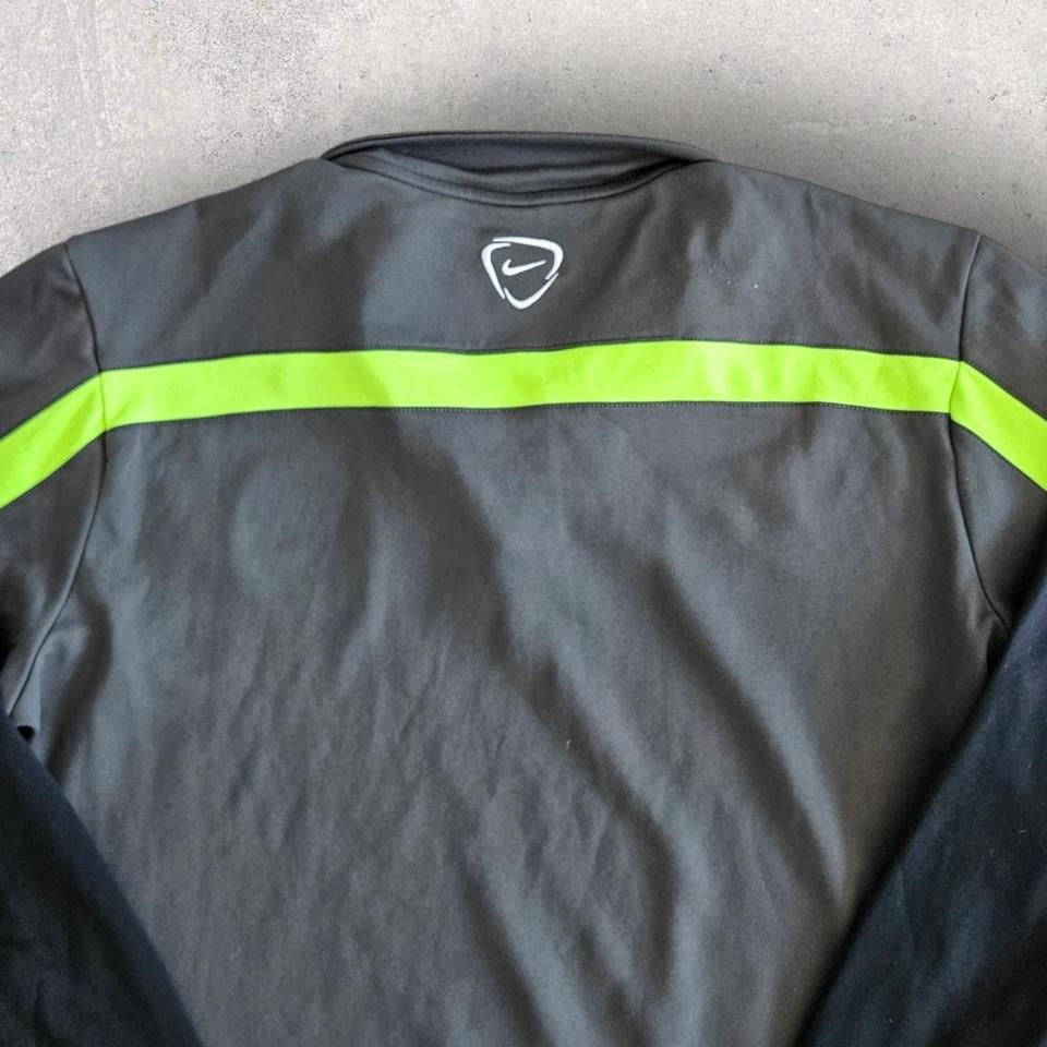 Nike Dri-fit Grey Long Sleeve Polo - L חולצת פולו אפורה של נייקי מידה L לגבר