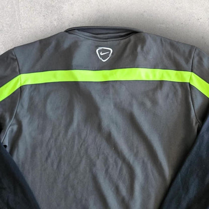 Nike Dri-fit Grey Long Sleeve Polo - L חולצת פולו אפורה של נייקי מידה L לגבר