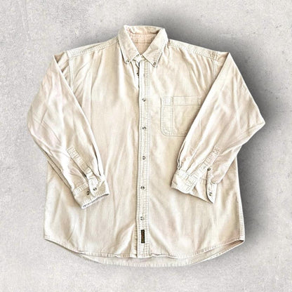 Timberland Corduroy Cream Polo Shirt - XL חולצת פולו קורדרוי טימברלנד בצבע קרם מידה XL