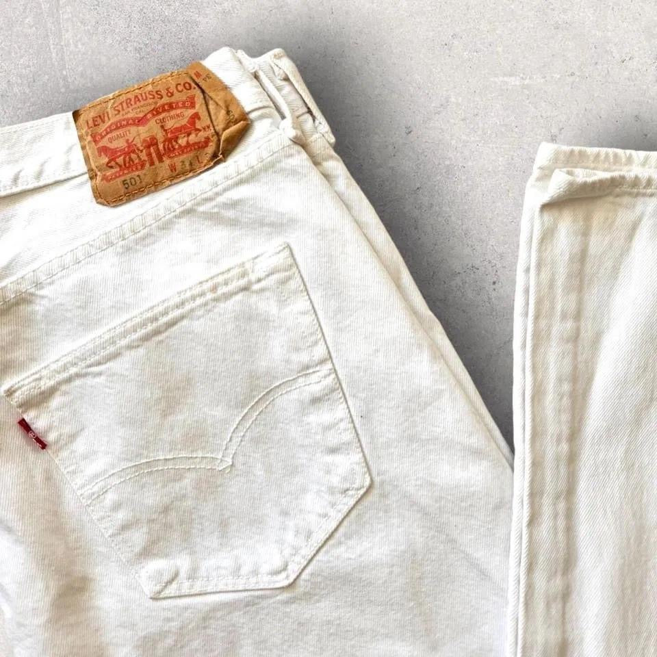 Levi’s 501 white jeans ג'ינס לבן מידה W88 L110