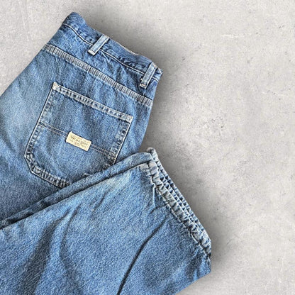 Vintage Wrangler Thick Carpenters Jeans – 34x30 עם כתמי צבע וסימנים