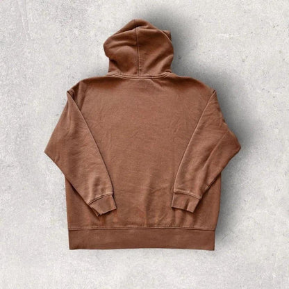 Y2K Nike Brown Hoodie L, light brown with embroidered swoosh logo
