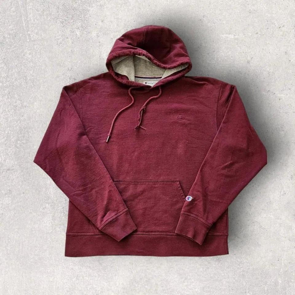 Champion Small Logo Hoodie M, red color, small front logo