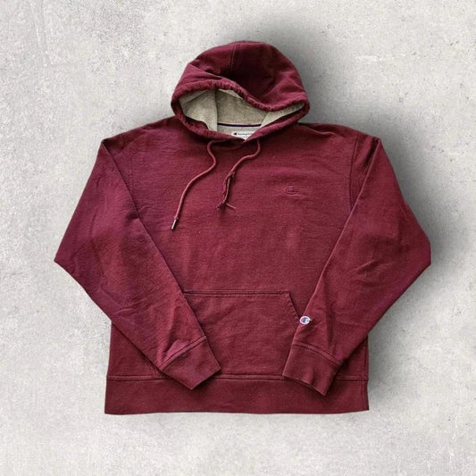 Champion Small Logo Hoodie M, red color, small front logo