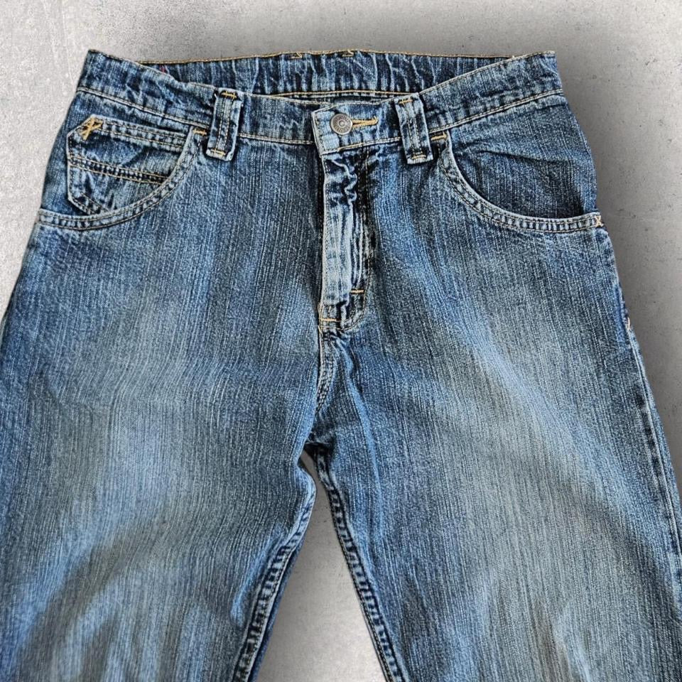 Wrangler Navy Workwear Jeans במצב 8.5/10, מותן 72 ס"מ, אורך 101 ס"מ.