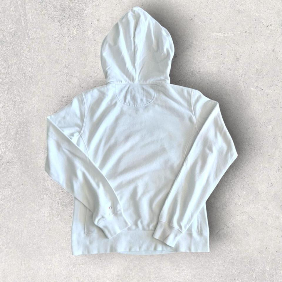Champion Womans White Logo Hoodie - S, הודי לבן עם לוגו של Champion לנשים