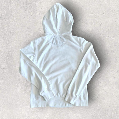 Champion Womans White Logo Hoodie - S, הודי לבן עם לוגו של Champion לנשים