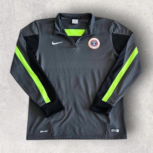 Nike Dri-fit Grey Long Sleeve Polo - L חולצת פולו אפורה של נייקי מידה L לגבר
