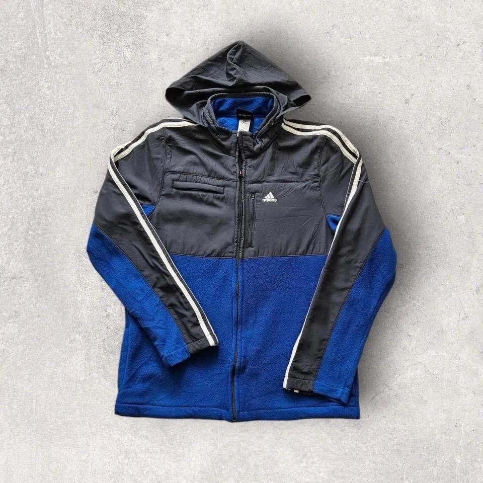 Adidas fleece jacket medium M size blue grey, good condition