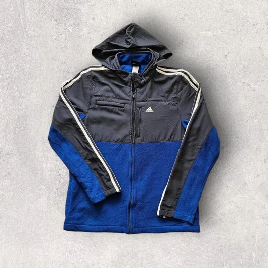 Adidas fleece jacket medium M size blue grey, good condition