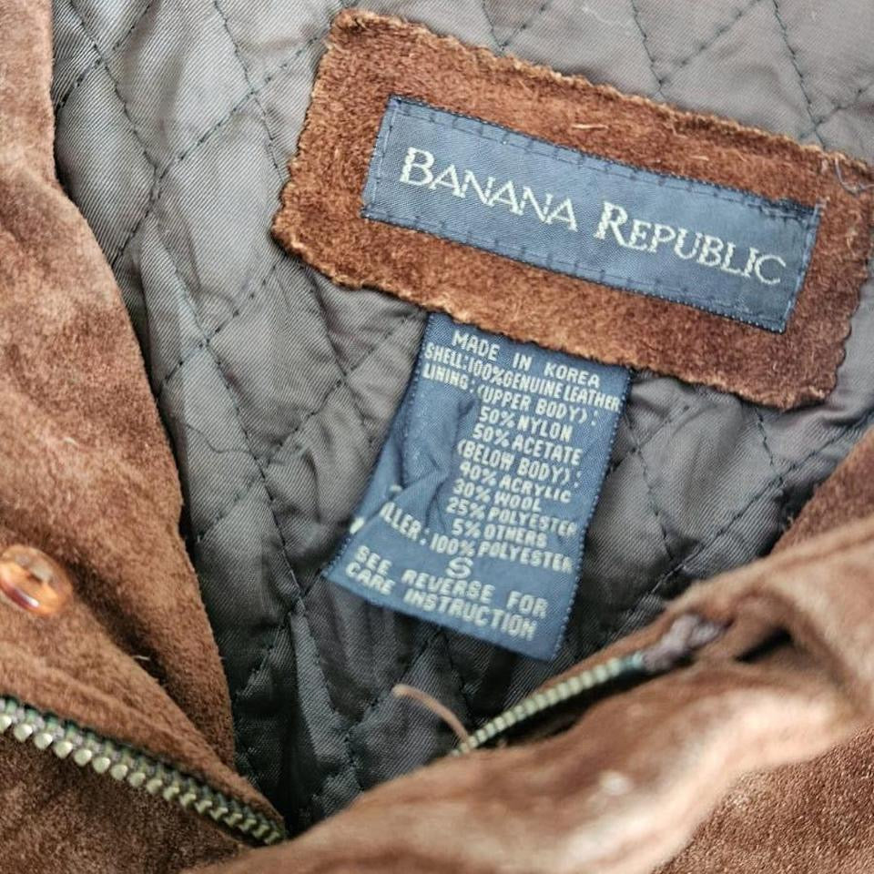 מעיל עור חום ארוך Banana Republic במידה מדיום